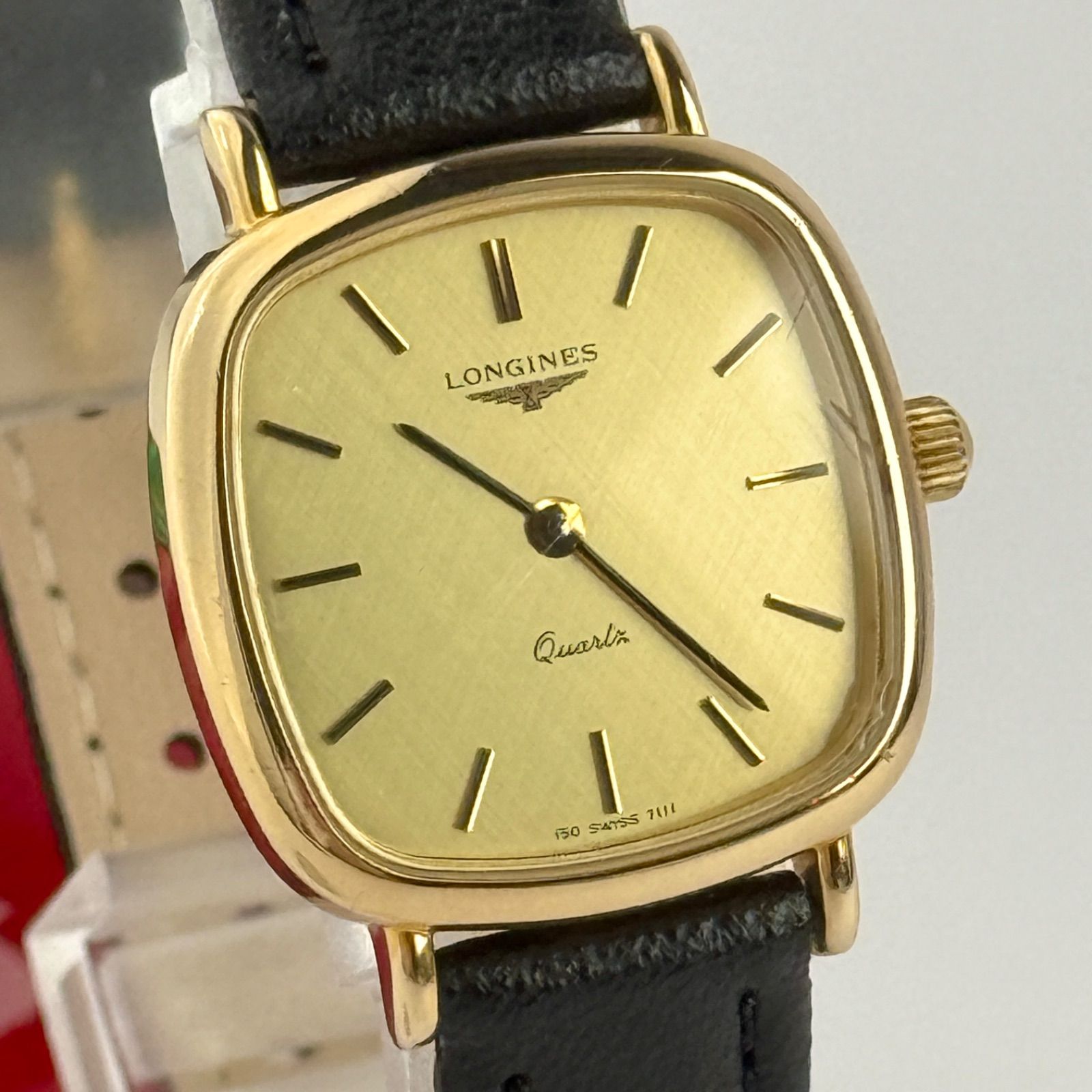 ロンジン ゴールド クォーツ 新品ベルト 新品電池 レディース 腕時計