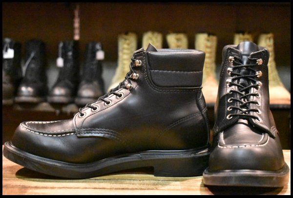8 5 E 23年 レッドウィング 8133 スーパーソール 黒 ブラッククローム モックトゥ 編み上げ ブーツ redwing FK 396