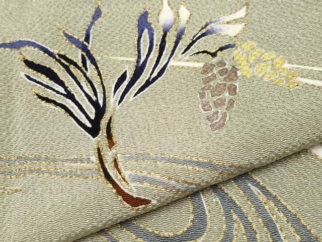 平和屋本店○希少 浦野理一 御子息 浦野範雄 訪問着 松葉文 金彩 鬼