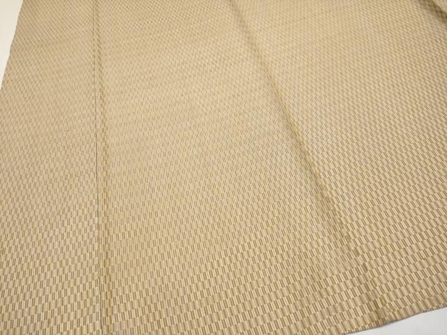 平和屋本店▽極上　山下八百子　本場黄八丈　単衣　市松綾織　紬　逸品　CYAA4055s6 平和屋本店▽極上 山下八百子 本場黄八丈 単衣 市松綾織 紬 逸品