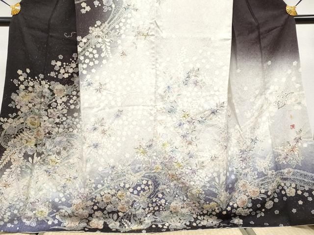 平和屋本店○極上 吉乃一廉 幻の辻が花 訪問着 寿光織 絞り 暈し染め