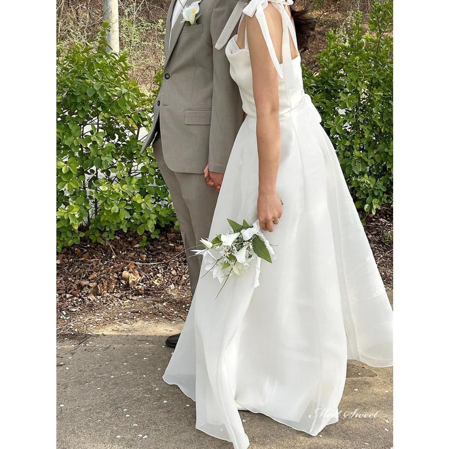 前撮りドレス ウェディングドレス ワンピース ノースリーブ 結婚式 二次会 楽天市場】前撮り ドレス ワンピース ノースリーブ ウェディングドレス