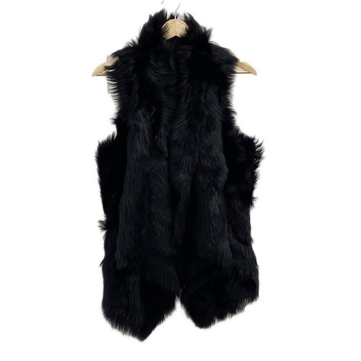 Karl Donoghue カールドノヒュー ベスト サイズS レディース 黒 ムートン