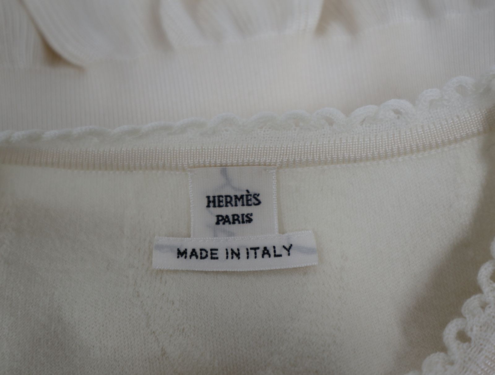 エルメス HERMES PALEFROI REMIX 5H2725DF カーディガン サイズ38 アイボリー ウール ナイロン 極上美品  ニット エルメス HERMES PALEFROI REMIX 5H2725DF カーディガン サイズ38