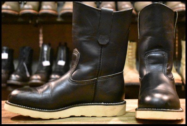 5 D 羽タグ 00年 レッドウィング 8169 ペコス 黒 ブラッククローム クッションソール プルオン ブーツ redwing pecos FK 403