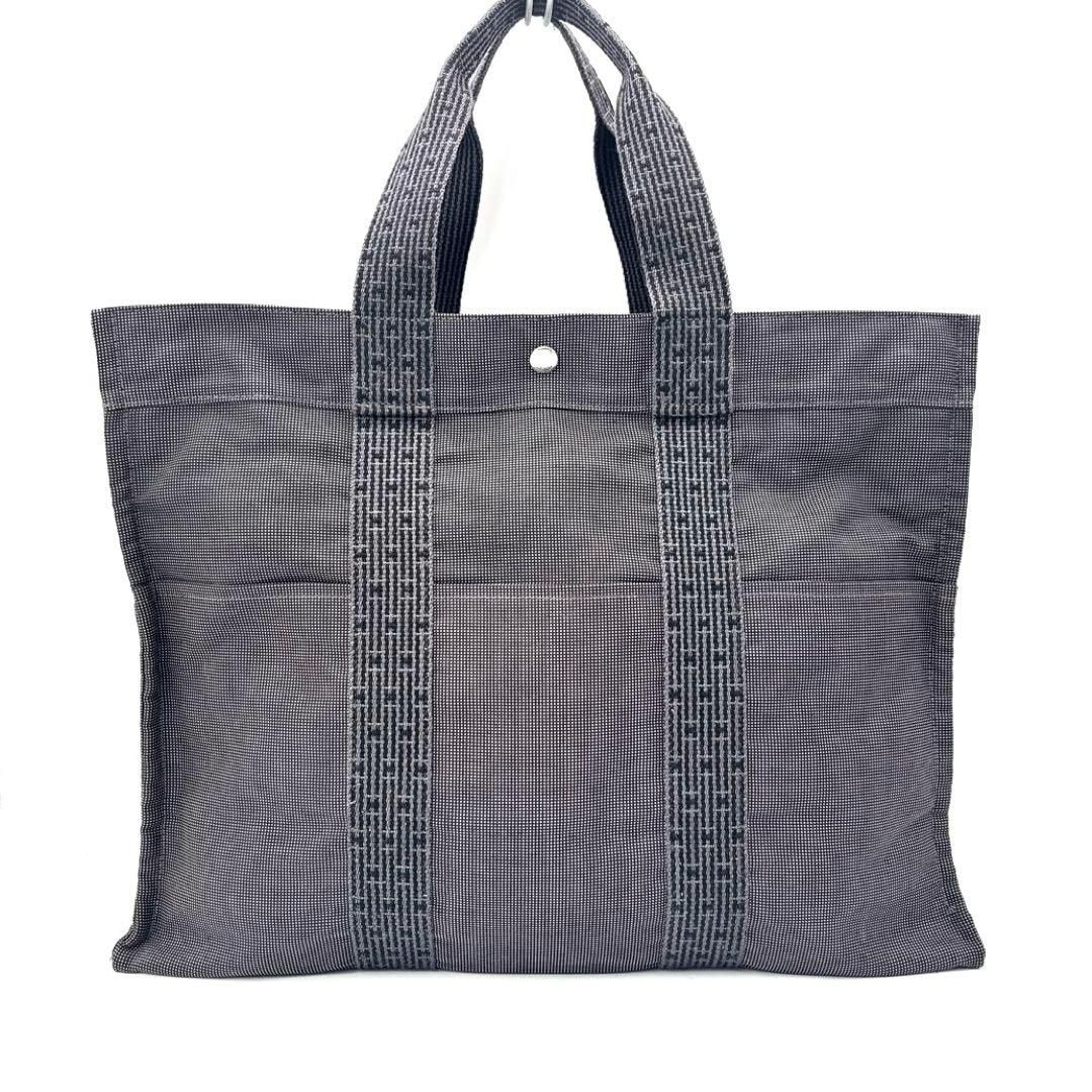 美品✨エルメス　エールライン　トートバッグ　A4収納可能　グレー　ユニセックス エルメス エールライン GM トートバッグ A4収納可能 グレー系 鞄