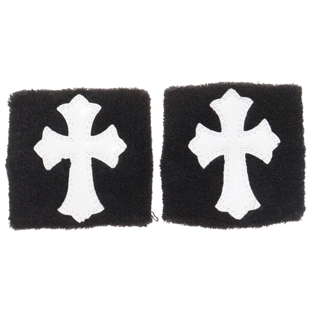 CHROME HEARTS クロムハーツ SWEATBAND WRIST エナメルクロスパッチリストバンド ブラック ホワイト