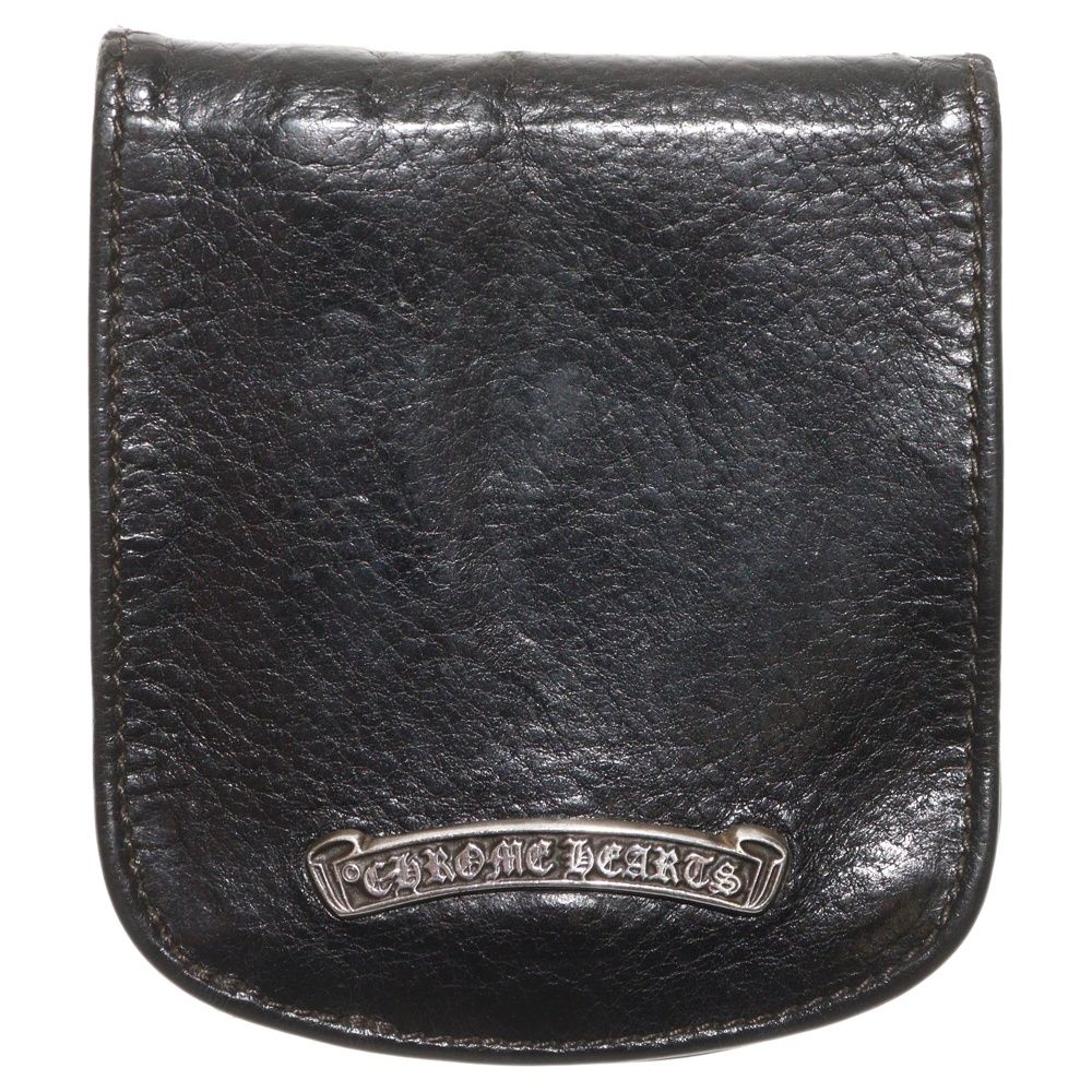 CHROME HEARTS クロムハーツ TAXI タクシー スクロールラベル レザーコインケース ウォレット ブラック