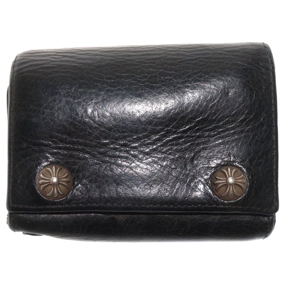 CHROME HEARTS (クロムハーツ) 3FOLD 3フォールド クロスボタン レザー