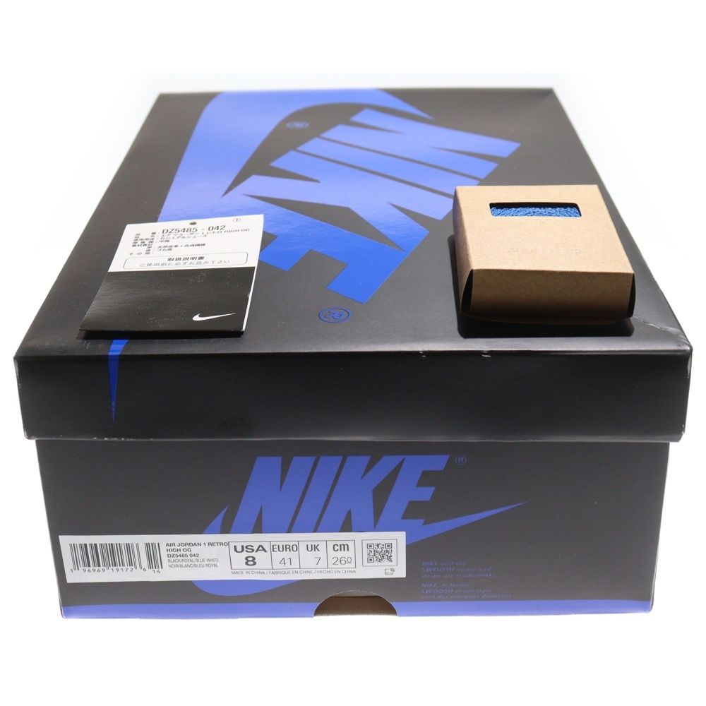  NIKE ナイキ AIR JORDAN 1 RETRO HIGH OG ROYAL DZ 5485-042 エアジョーダン1 レトロ ロイヤル リイマジンド ハイカットスニーカー ブラック ブルー US 8 26.0 cm スニーカー 靴