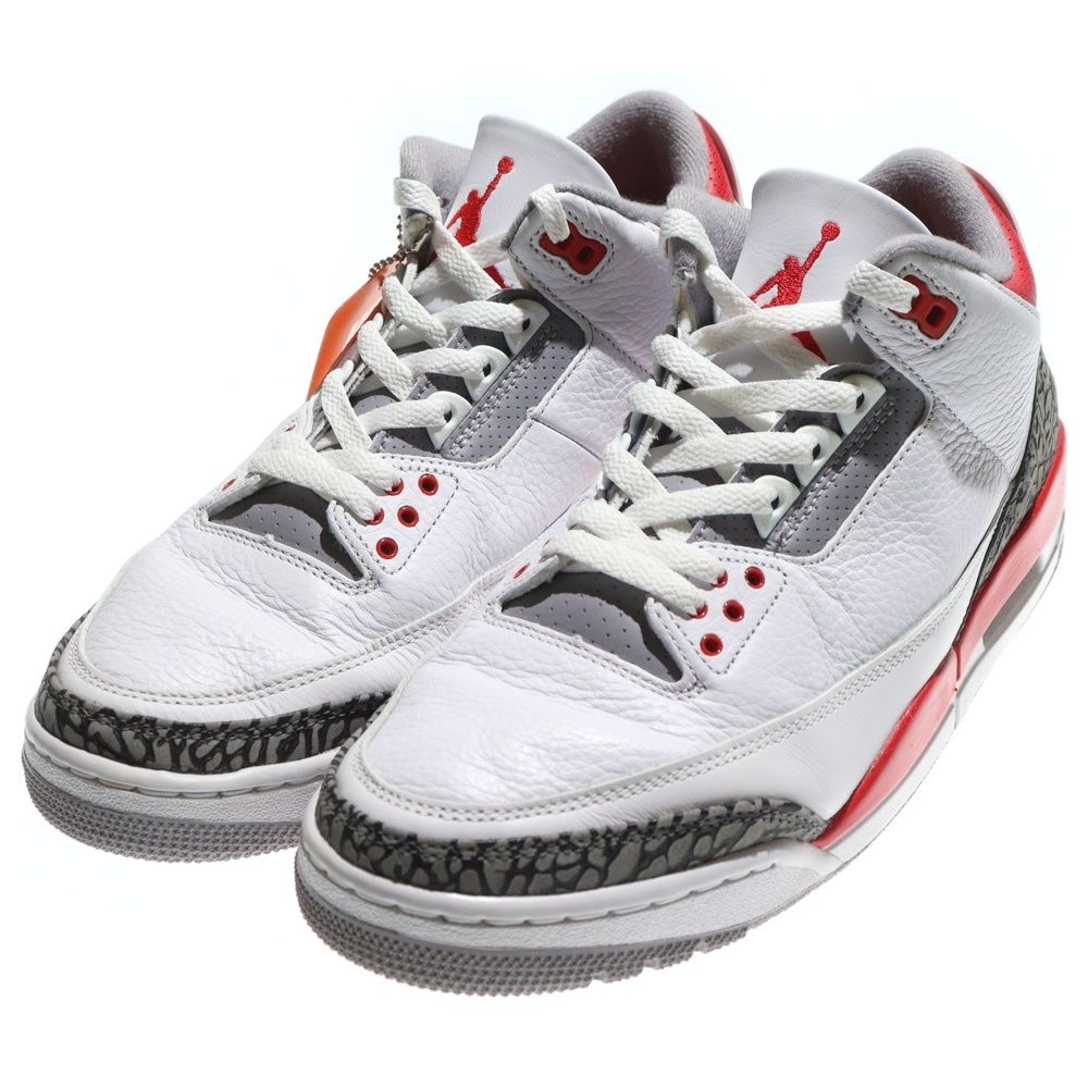 NIKE ナイキ AIR JORDAN 3 RETRO エアジョーダン レトロ ファイヤーレッド ハイカットスニーカー ホワイト レッド US 9.5 27.5 cm DN 3707-160