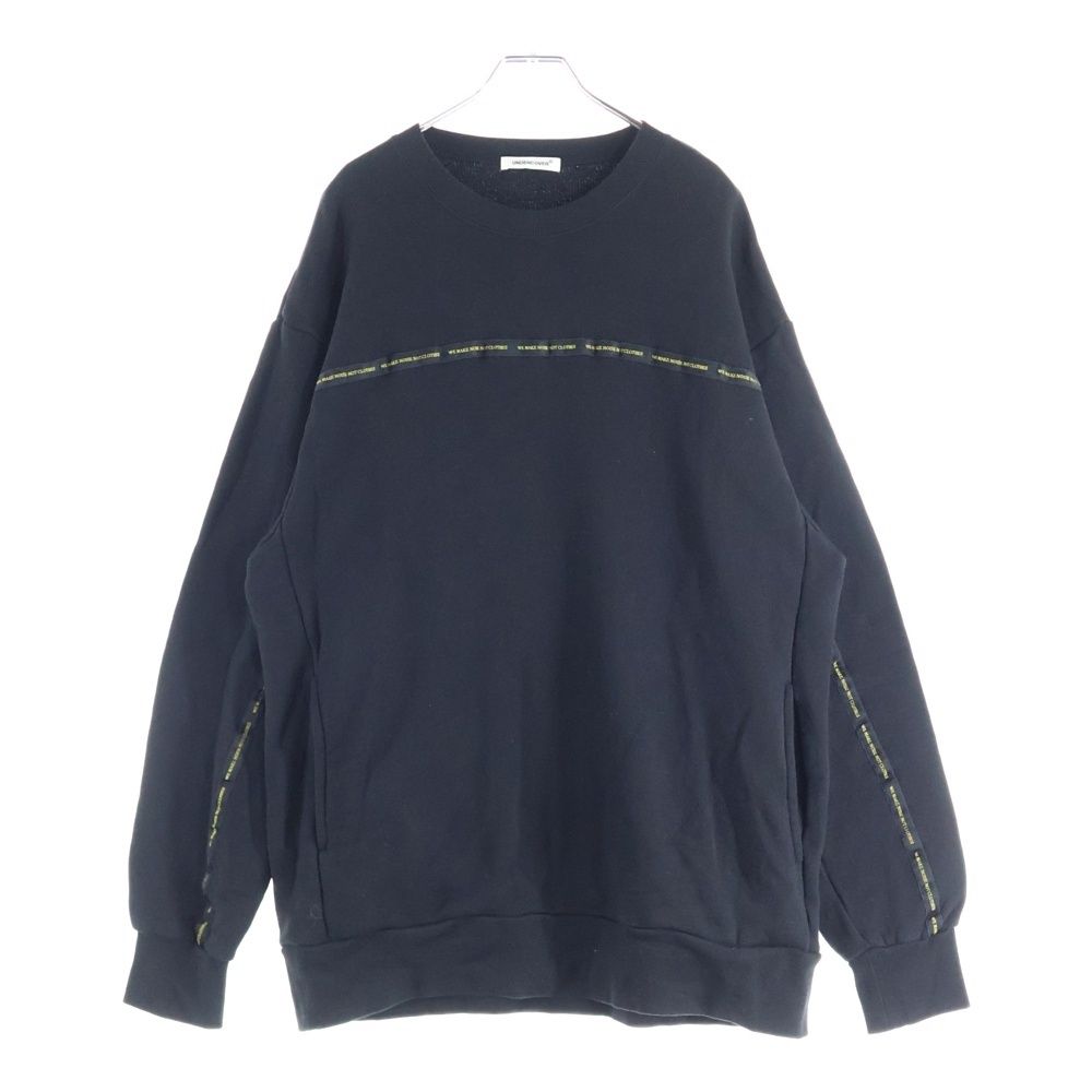 アンダーカバー 25 SS テープデザイン クルーネックスウェット トレーナー ブラック