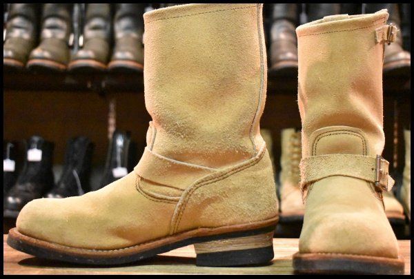 7.5 D 13年 レッドウィング 8268 スエード エンジニア ホーソーンアビレーン ラフアウト スチールトゥ ブーツ redwing FK 404
