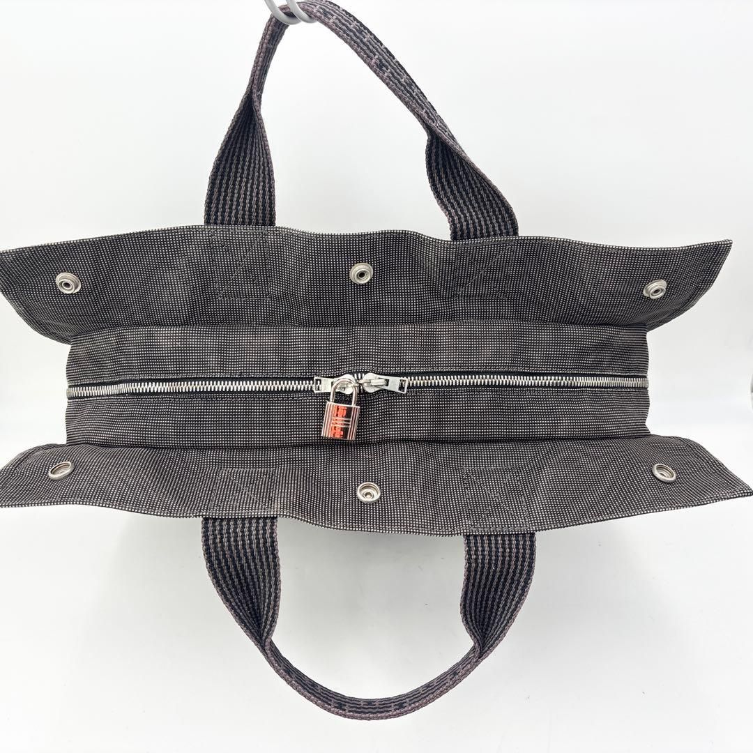 ★HERMES　エルメス エールライン MM トートバッグ カデナ(鍵付き) エルメス エールライン MM トートバッグ グレー系 鞄 カバン カデナ(鍵