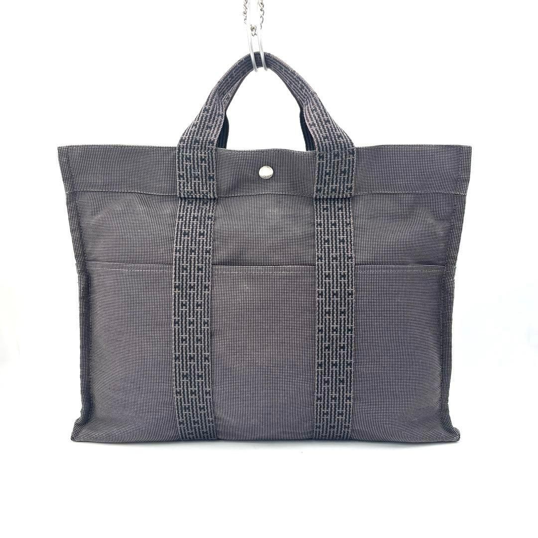 ★HERMES　エルメス エールライン MM トートバッグ カデナ(鍵付き) エルメス エールライン MM トートバッグ グレー系 鞄 カバン カデナ(鍵