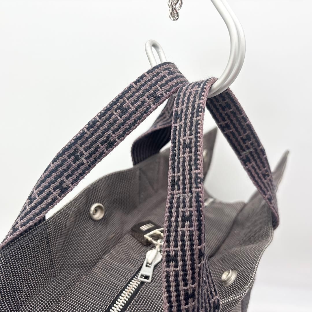 エルメス エールライン MM トートバッグ グレー系 鞄 カバン カデナ(鍵