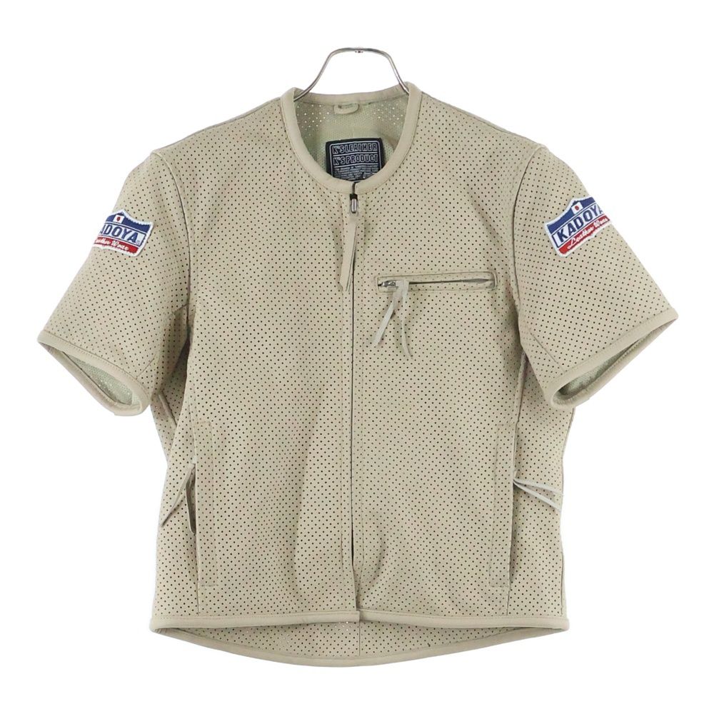 KADOYA (カドヤ) パンチング レザー ジップアップ 半袖 ジャケット