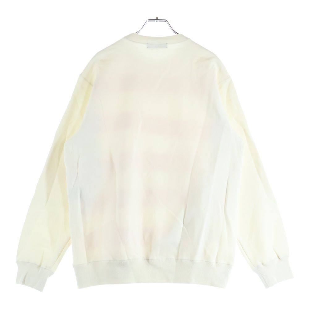 アンダーカバー 24 AW 片ジップポケット フロントラバープリント 裏起毛クルーネックスウェットトレーナー ホワイト -6