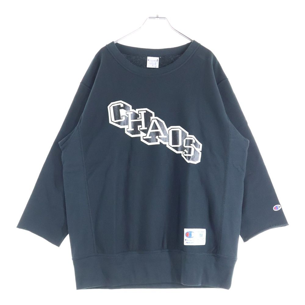 アンダーカバー ×Champion チャンピオン オーバーサイズ 7分袖 リバースウィーブ スウェットトレーナー ブラック C 8-B 010