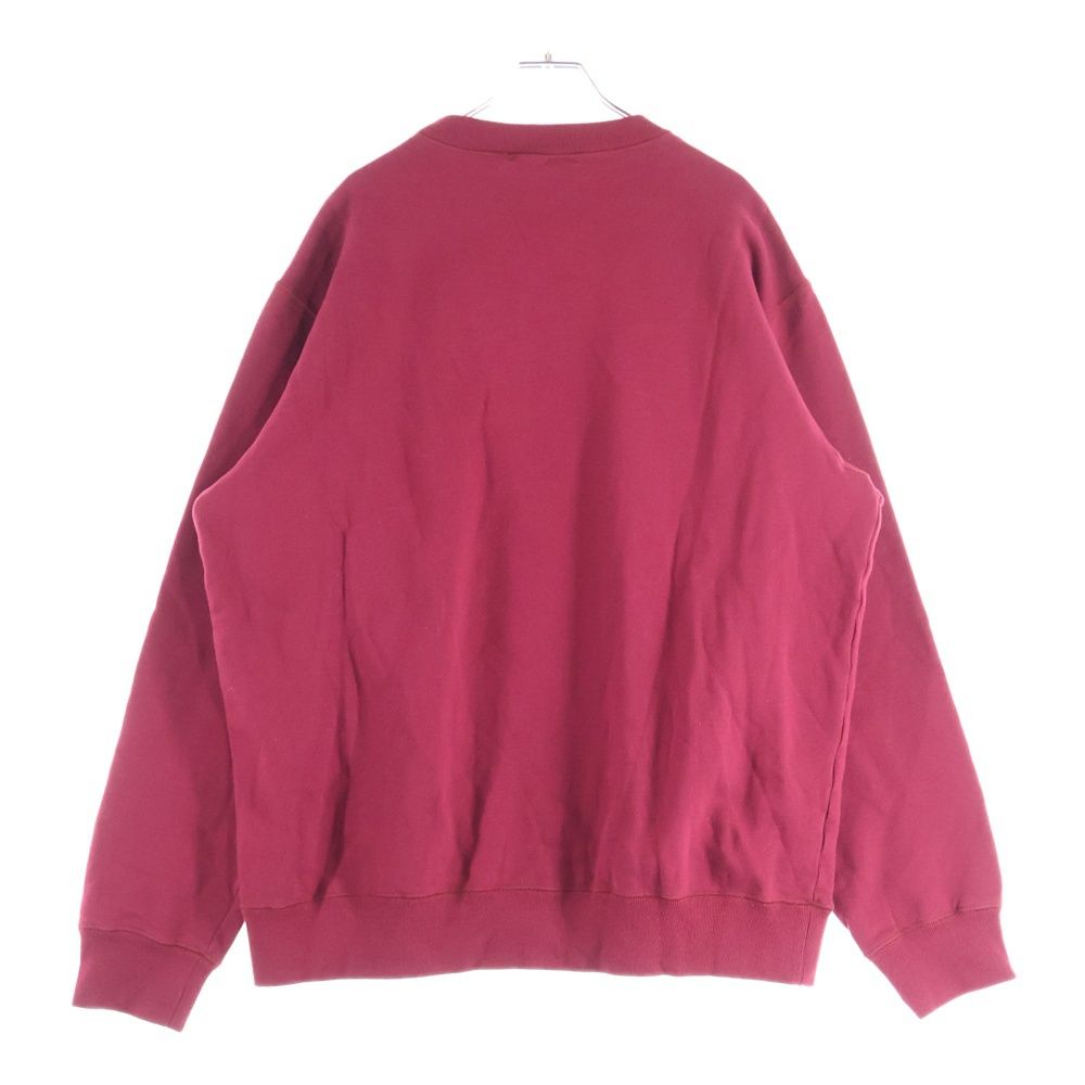 アンダーカバー 24 AW × ツインピークス 裏起毛 片ジップポケット クルーネック 長袖スウェット トレーナー バーガンディー -1