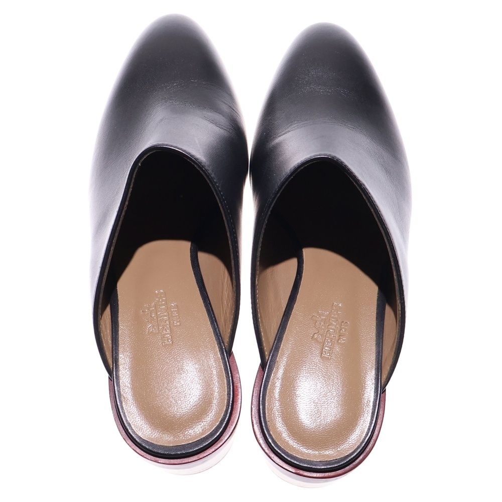 HERMES (エルメス) レザー ヒール サボサンダル ミュール シューズ