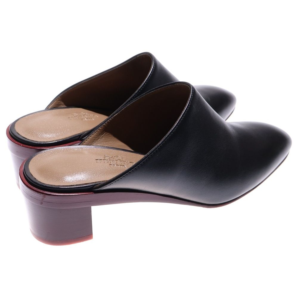 HERMES (エルメス) レザー ヒール サボサンダル ミュール シューズ