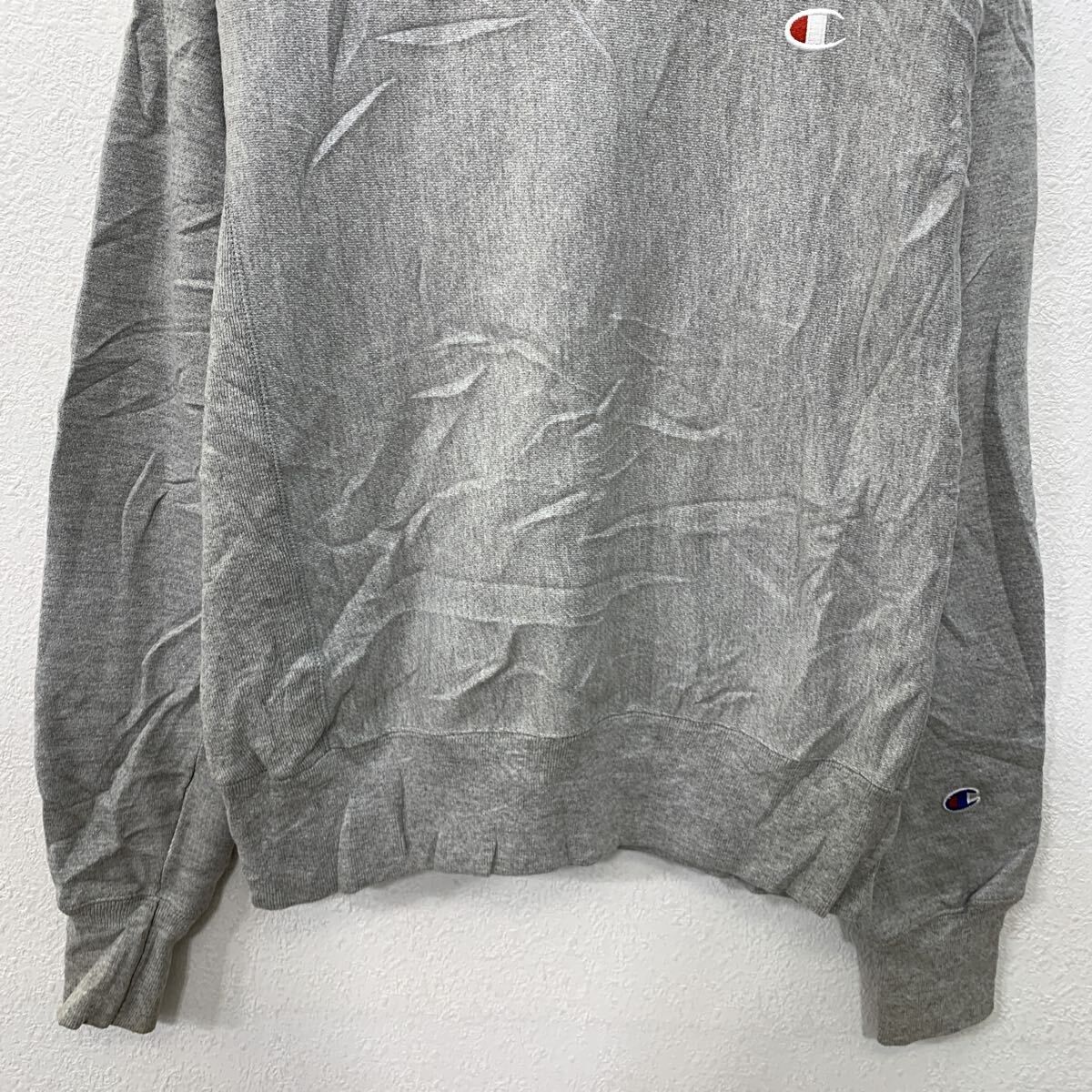 Champion ロゴスウェット トレーナー SMALL グレー チャンピオン プルオーバー 刺繍ワンポイント 無地スウェット 秋物 a712-5914