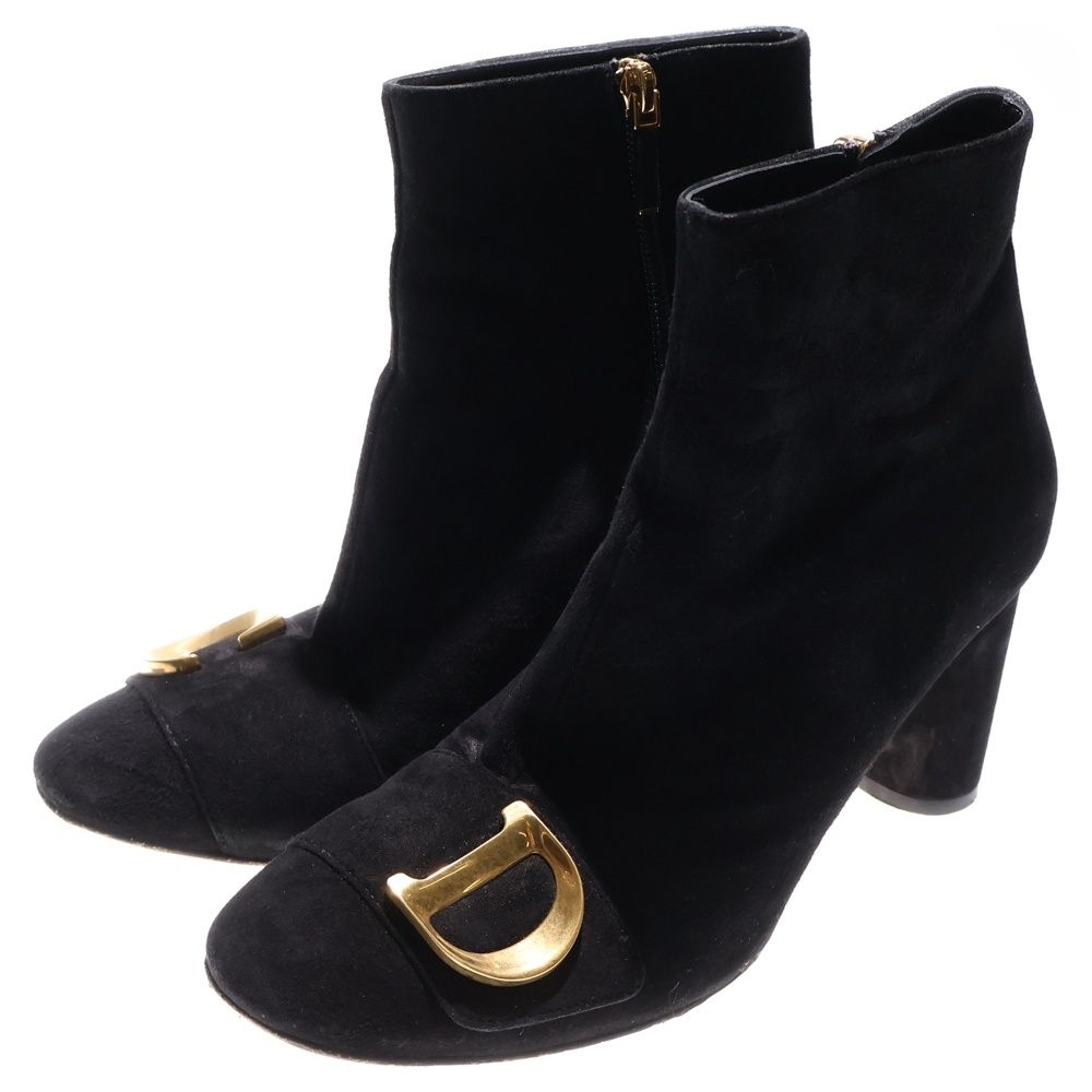 Christian Dior クリスチャンディオール 23 AW C EST スウェードレザー ショートブーツ ブラック レディース