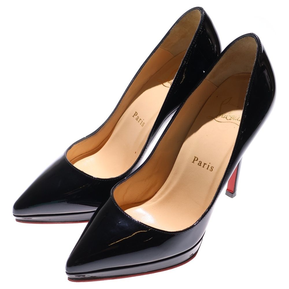 CHRISTIAN LOUBOUTIN クリスチャンルブタン ポインテッドトゥ パテント ピンヒール パンプス ブラック レディース