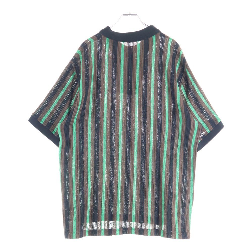 SUPREME シュプリーム 22 SS Open Knit Stripe Zip Polo オープン ニット ストライプ ジップ 半袖ポロシャツ ブラック|グリーン|ブラウン