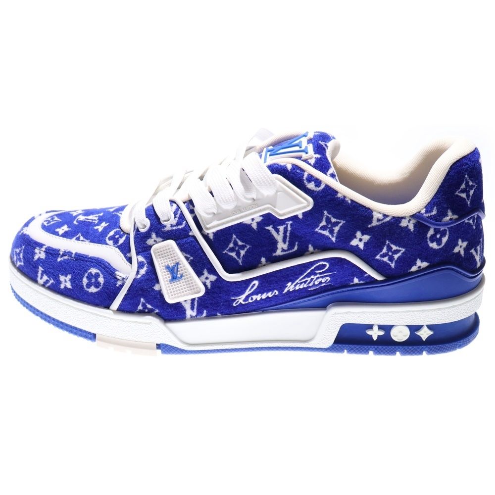 LOUIS VUITTON ルイヴィトン LV Trainer 1 ABFRM LVトレイナー ライン ベロアローカットスニーカー ブルー