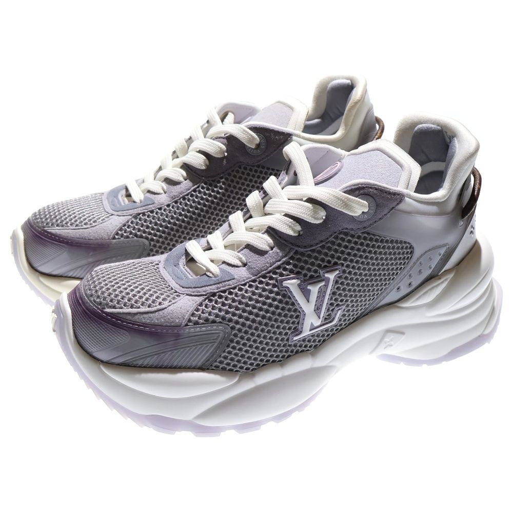 LOUIS VUITTON ルイヴィトン Run 55 Sneaker 1 ABVJ 4 ラン55 メッシュローカットスニーカー グレー レディース
