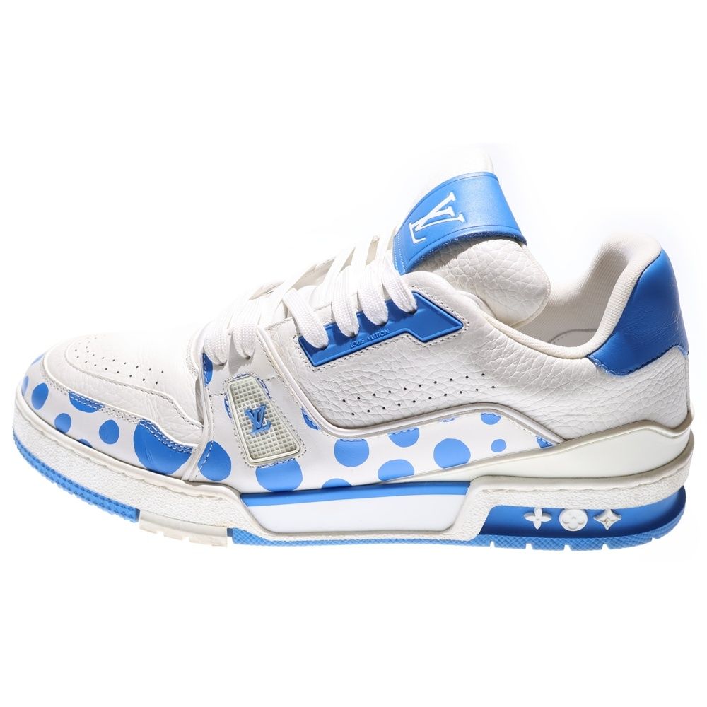 Louis Vuitton カジュアルスニーカー ホワイト/ライトブルー LOUIS VUITTON (ルイヴィトン) ×YK LV Trainer 1ABD1G ×草間彌生 LV