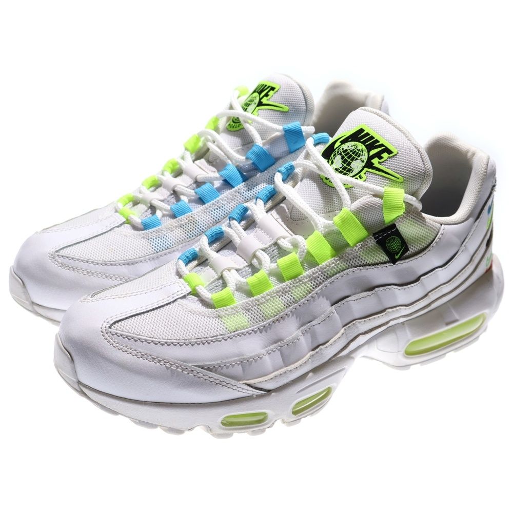 NIKE ナイキ AIR MAX 95 WHITE CV 9030-100 エアマックス95 ワールドワイドホワイト ローカットスニーカー シューズ ホワイト ブルー イエロー US 10 27 cm