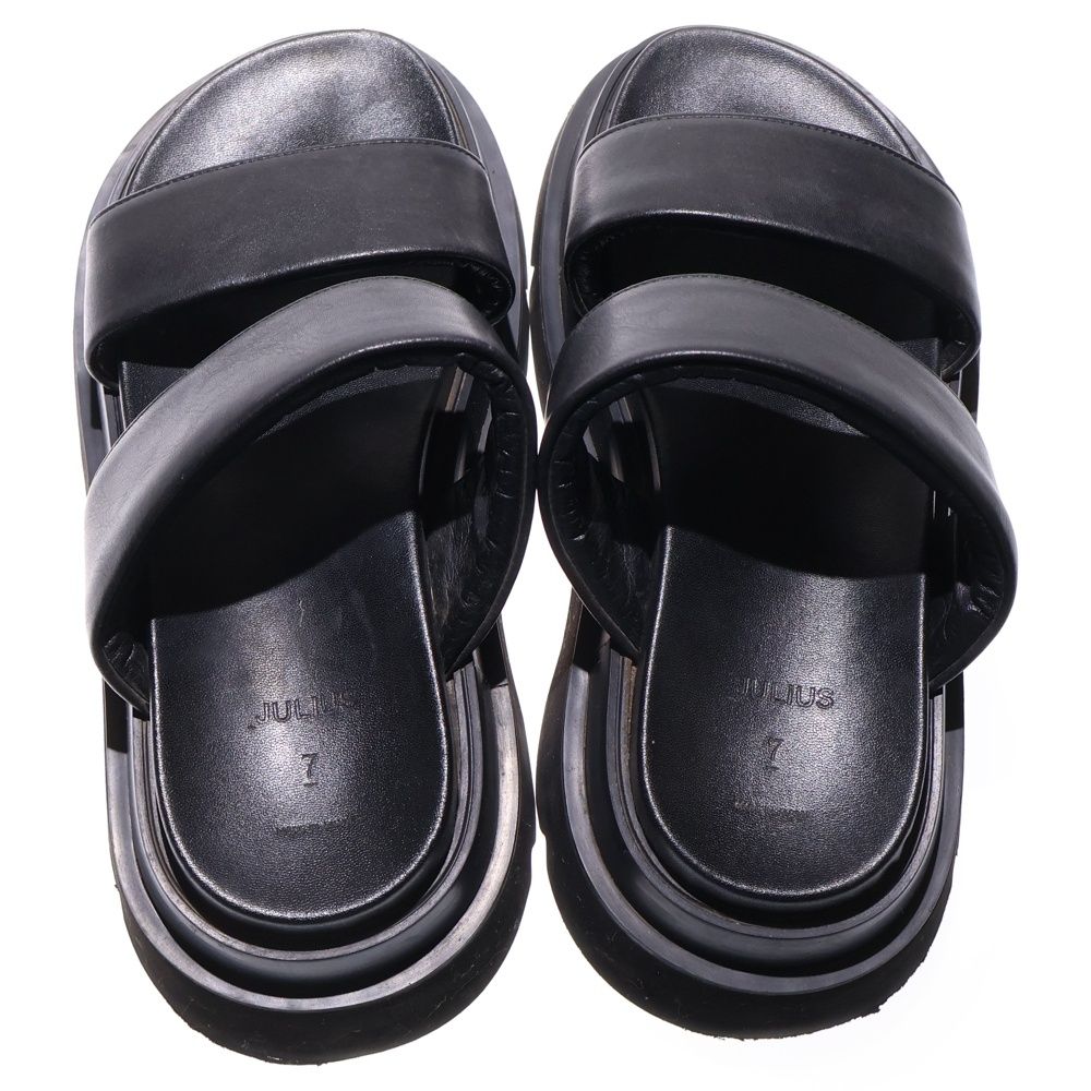 JULIUS (ユリウス) レザー ストラップサンダル ブラック - メルカリ