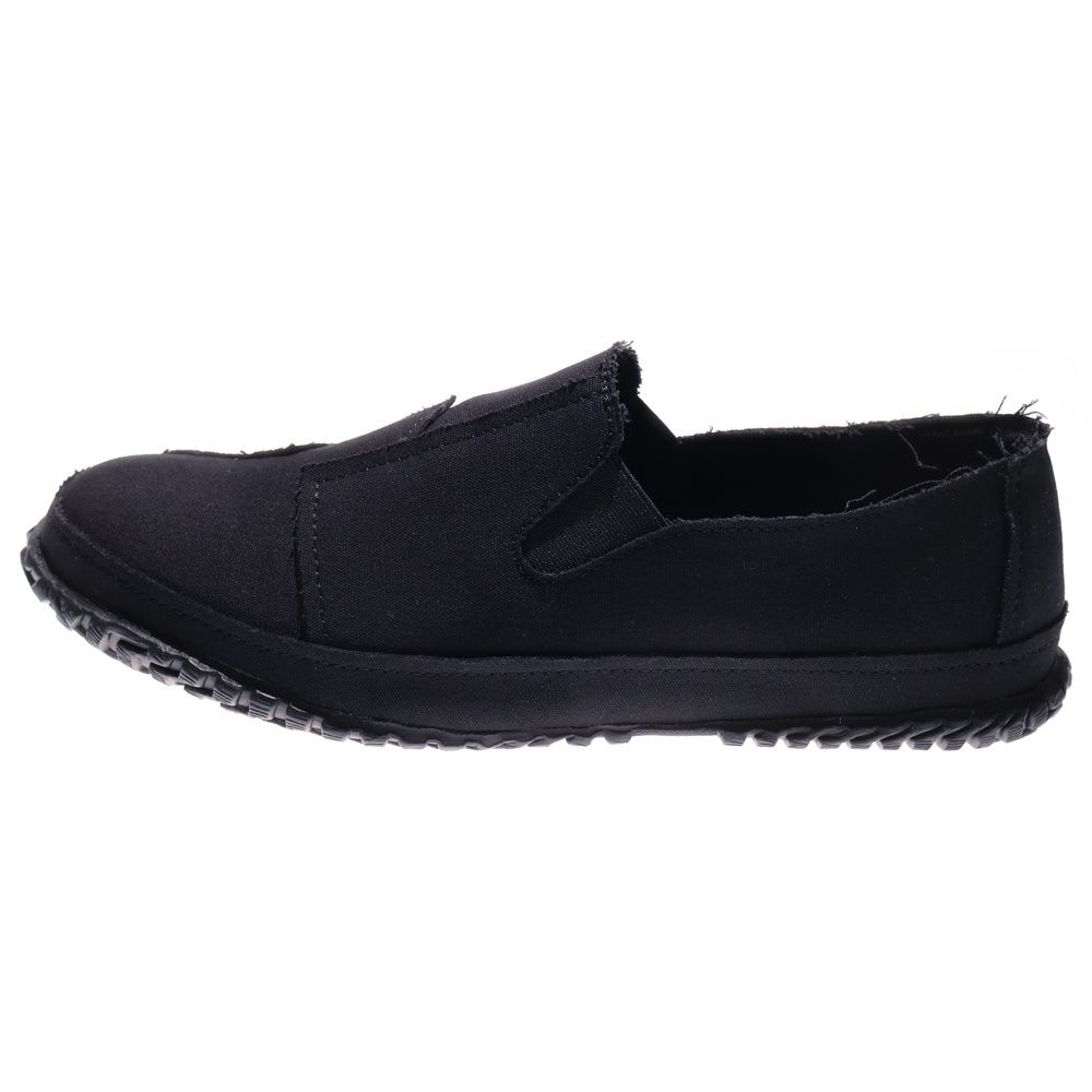 Yohji Yamamoto POUR HOMME ヨウジヤマモト プールオム 24 SS クレイジーパターン キャンバス生地 ダメージ加工 ローカットスニーカー スリッポン ブラック HS E 02 061 3 04