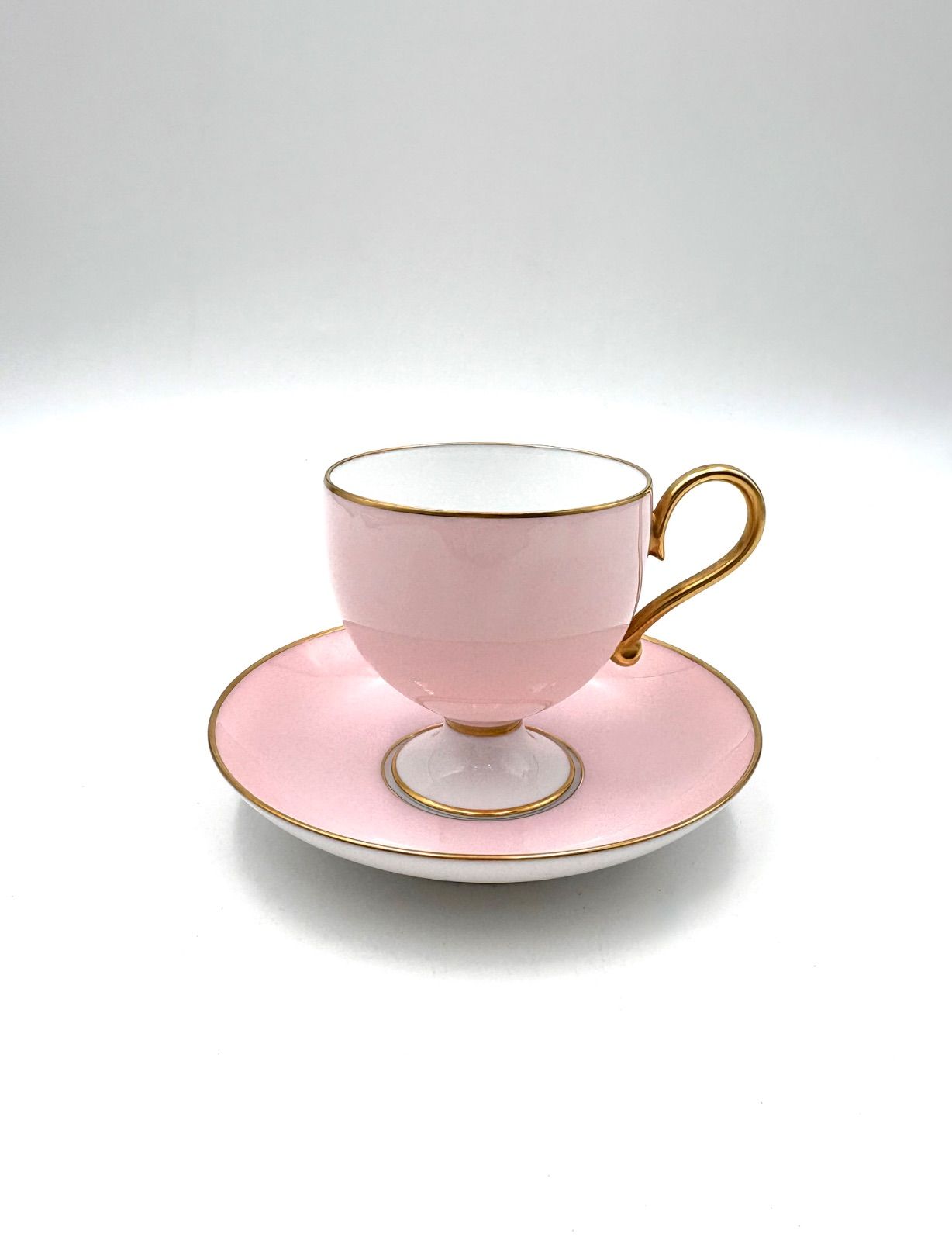 Noritake ノリタケ 最 品 ダイヤモンド 金彩 ピンク カップ-ソーサー