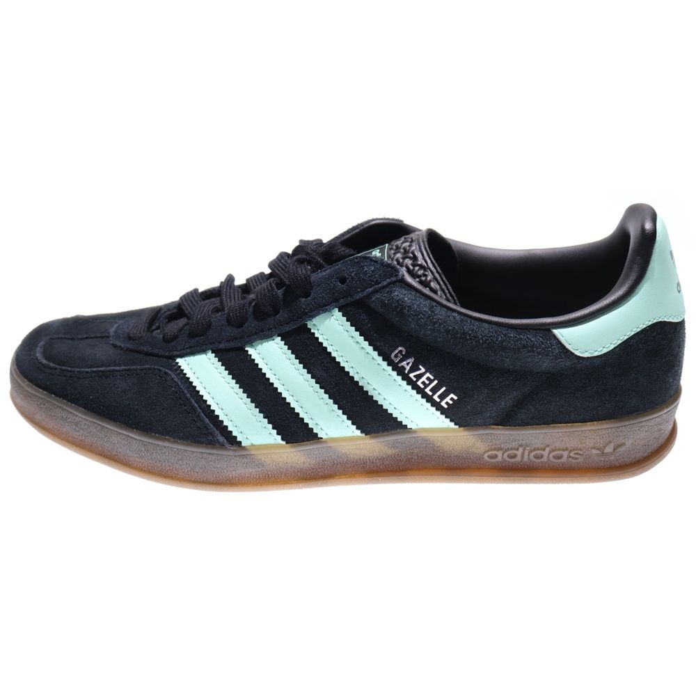 adidas アディダス GAZELLE INDOOR CORE BLACK CLEAR MINT GUM ガゼル スウェードレザー ローカットスニーカー ブラック US 9 27 cm JR 7112