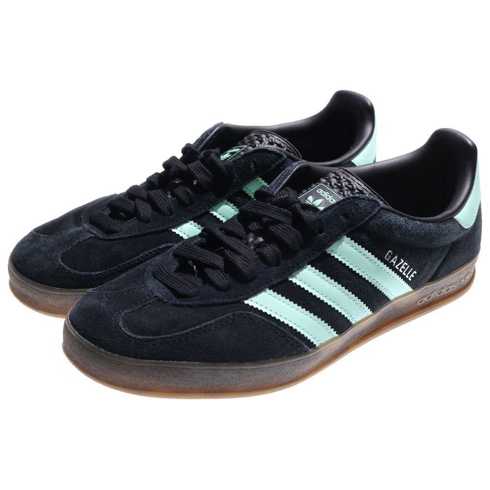 adidas アディダス GAZELLE INDOOR CORE BLACK CLEAR MINT GUM ガゼル スウェードレザー ローカットスニーカー ブラック US 9 27 cm JR 7112