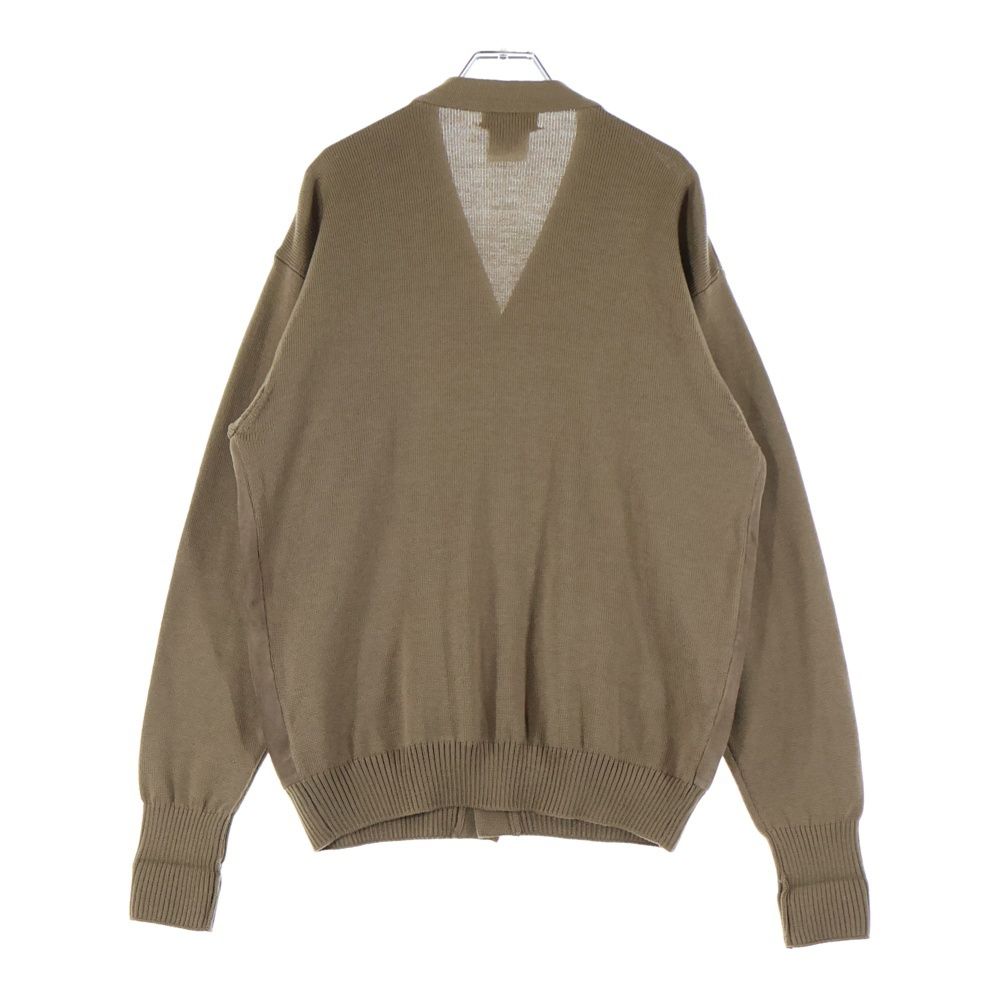 HERMES (エルメス) スエード切り替え シルク カシミヤ混 ウール ニット