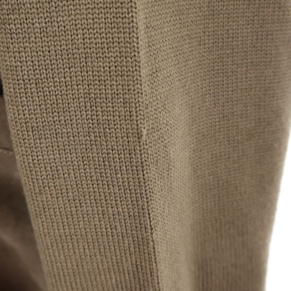 HERMES (エルメス) スエード切り替え シルク カシミヤ混 ウール ニット