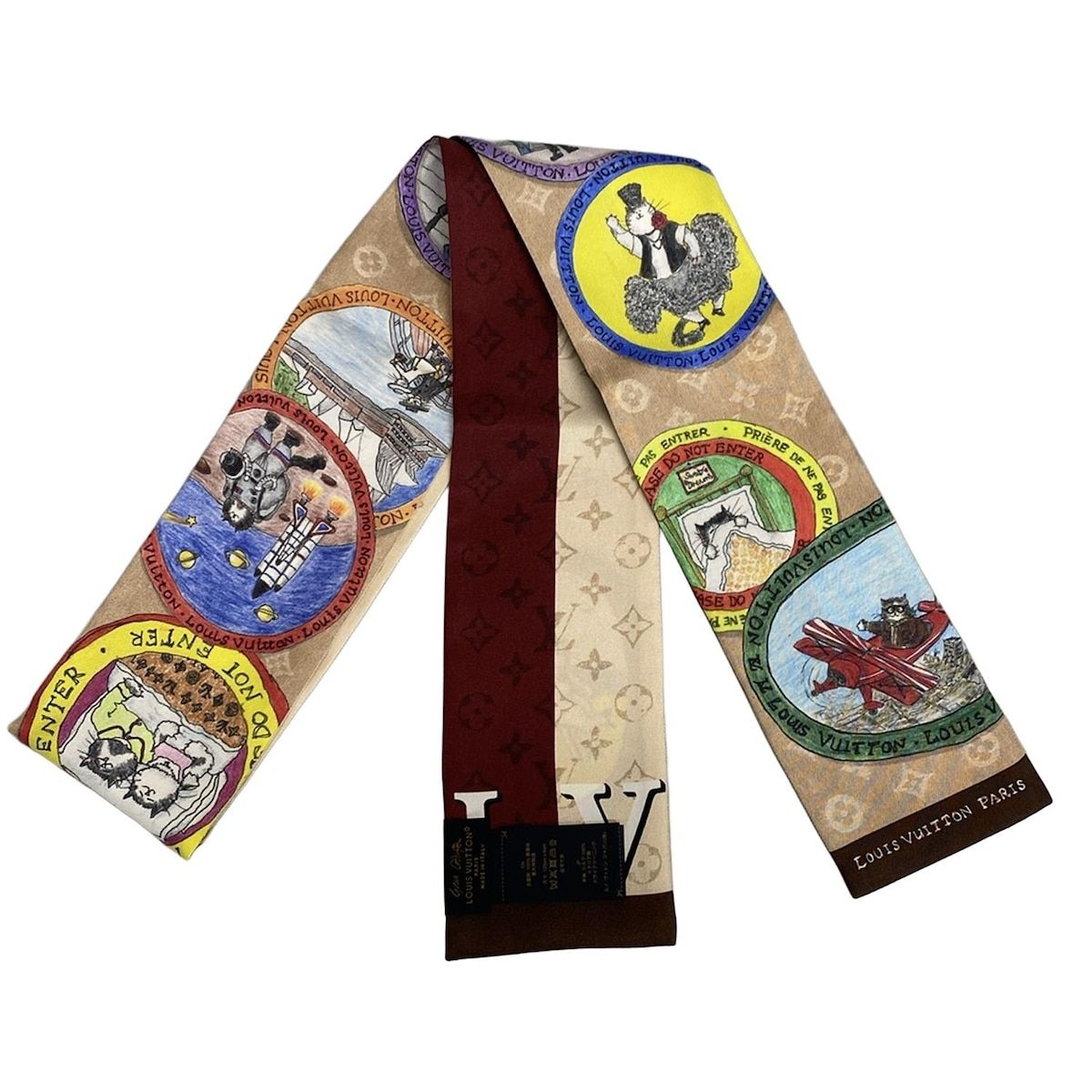 ルイヴィトン スカーフ美品 バンドー・マイ LV トランク M96690