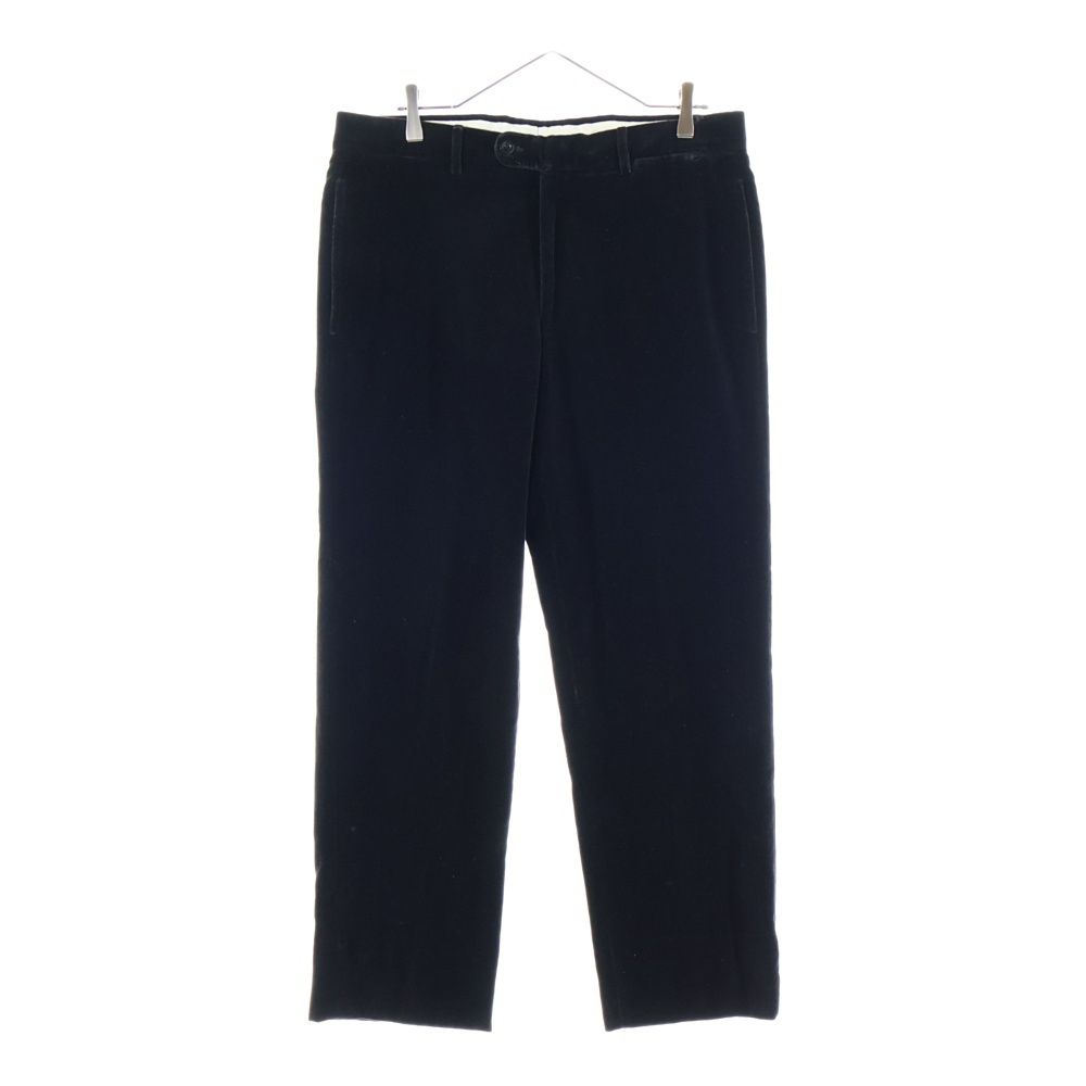 HERMES エルメス ベロア ベルベット ノータック スラックスパンツ トラウザーズ ブラック