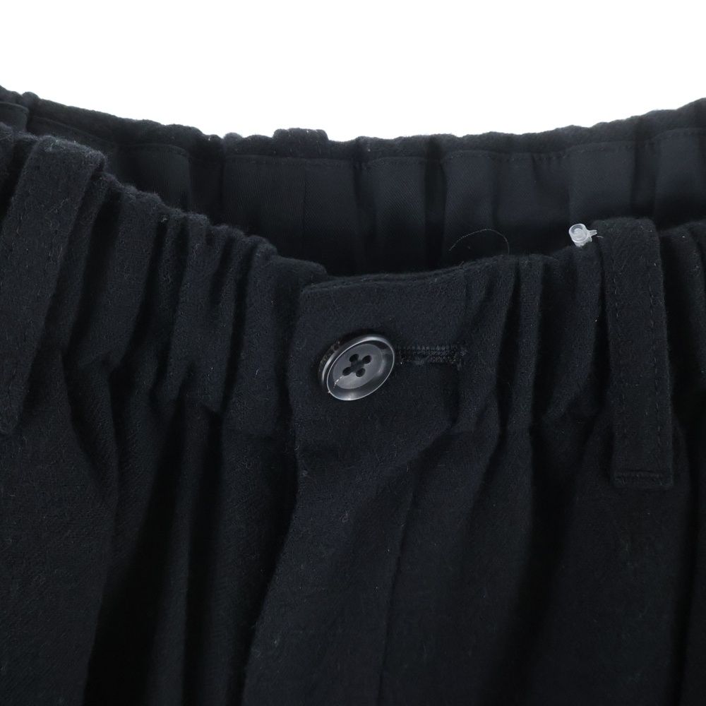 Yohji Yamamoto POUR HOMME ヨウジヤマモト プールオム 24 AW Wool Flannel Drape Pants ウールフランネルドレープパンツ スカートドッキングウールパンツ ブラック HO-P 75-550