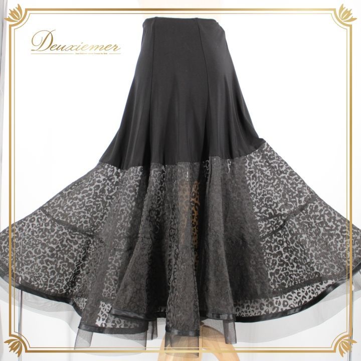 ヒョウ&花柄スカート　社交ダンスレッスンウェアー ヒョウ&花柄スカート 社交ダンスレッスンウェアー ヒョウ&花柄スカート