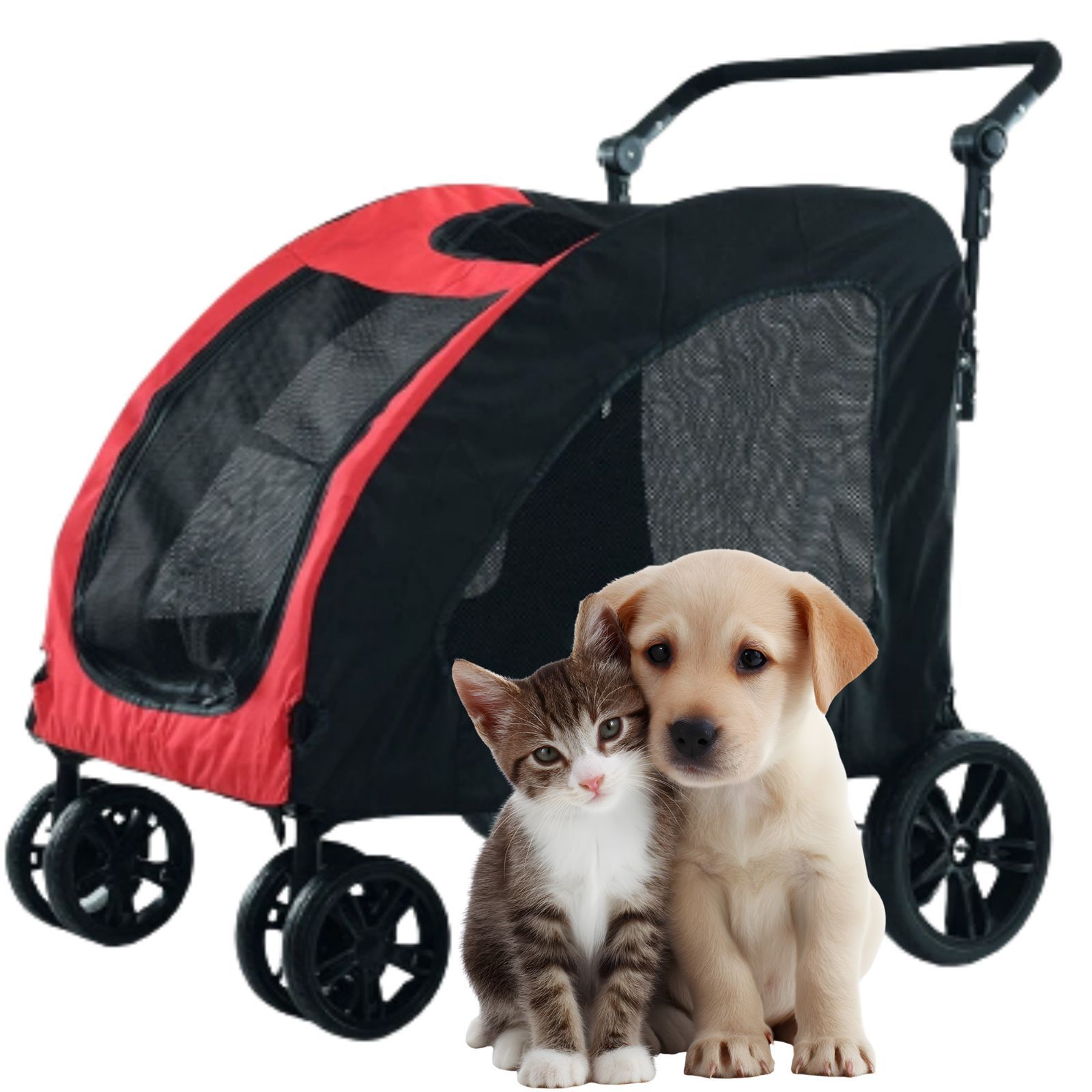 ペットカート 折りたたみ 中型犬 大型犬 猫用 耐荷重55kg 前輪360度