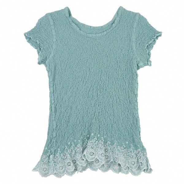 イッセイミヤケ ミーISSEY MIYAKE me 裾レースカリフラワーTシャツ