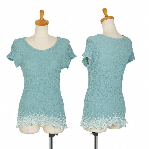 me ISSEY MIYAKE カリフラワー グリーン イッセイミヤケ ミーISSEY MIYAKE me 裾レースカリフラワーTシャツ