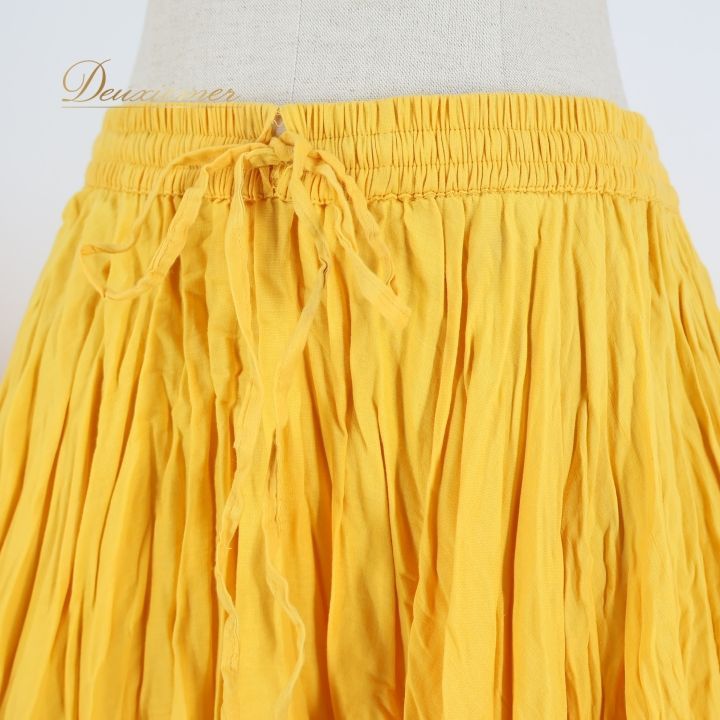 ベリーダンス 衣装 ジプシースカート MYST イエロー系 32ヤード 黄 無地 ティアード ボリューム 鮮やか 明るい シンプル レッスン 練習 大きく広がる裾 ダンス衣装 ステージ衣装 ロング イベント 舞台