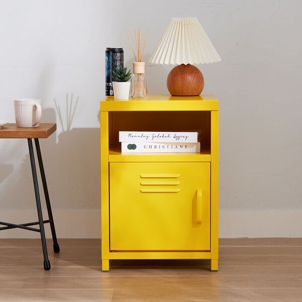 スチールロッカーキャビネット イエロー 組立品